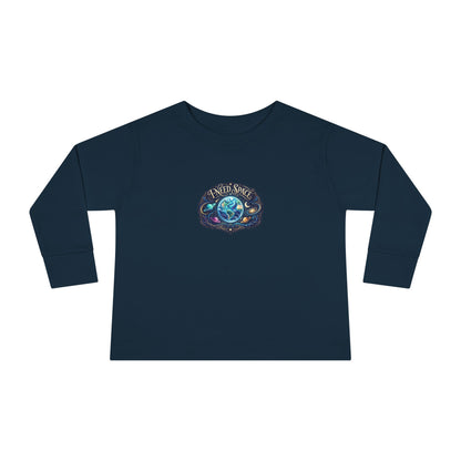"I Need Space" Toddler Long Sleeve Tee — Cosmic Calm Planet | Uplifted By Design™ Autism Acceptance & Sensory Pride Shirt