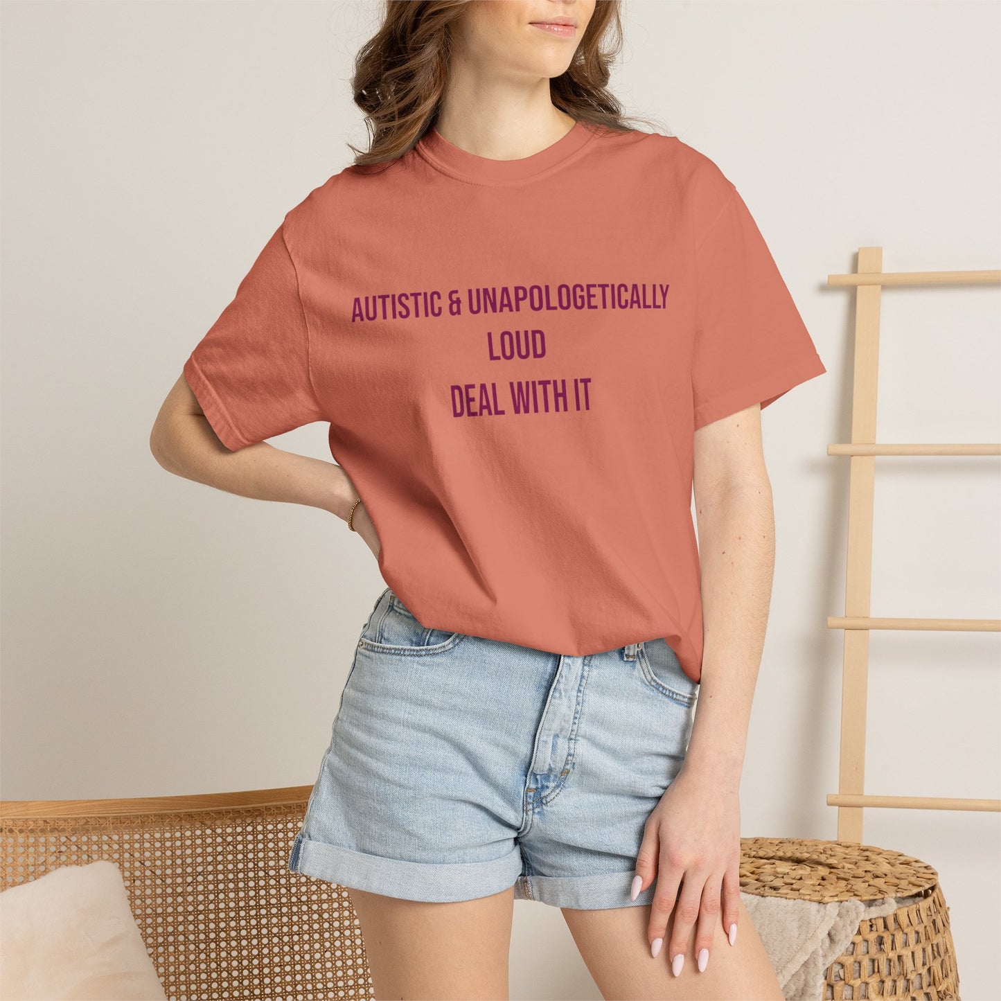 Autistic and Unapologetically Loud Deal With It Empowerment T-shirt | Autism Awareness Streetwear Tee