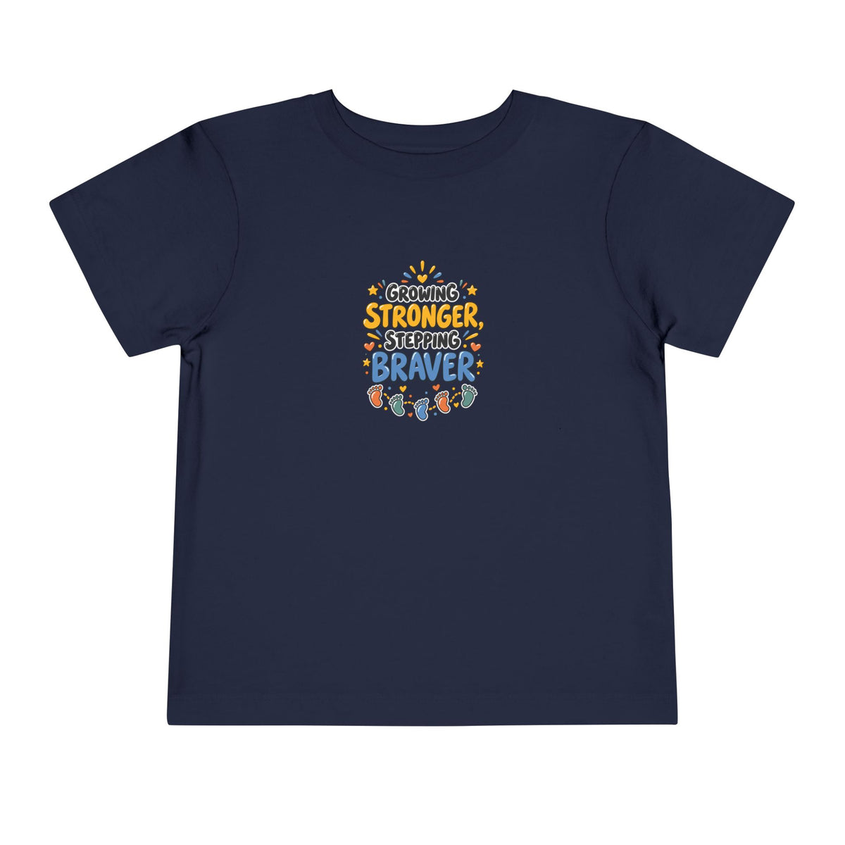 Growing Stronger Stepping Braver Toddler Tee | Uplifted By Design™ Inspirational Kids Shirt