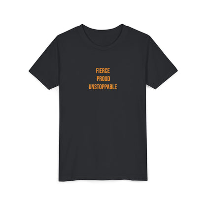 "Fierce Proud Unstoppable" Cerebral Palsy Awareness Youth Tee | Uplifted By Design