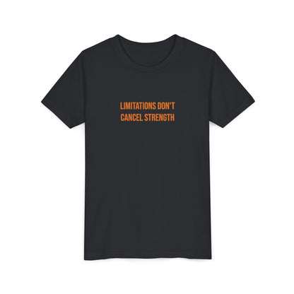"Limitations Don't Cancel Strength" Cerebral Palsy Awareness Youth Tee | Uplifted By Design
