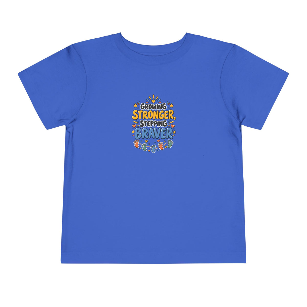Growing Stronger Stepping Braver Toddler Tee | Uplifted By Design™ Inspirational Kids Shirt