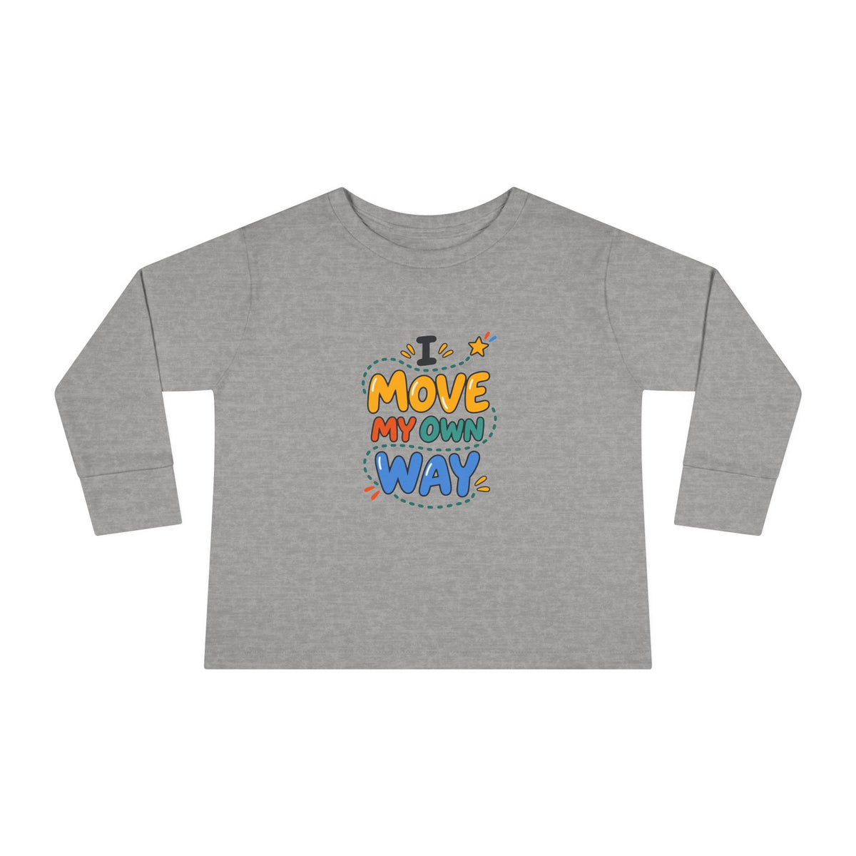 "I Move My Own Way" Toddler Long Sleeve Tee — Bold Movement Quote | Uplifted By Design™ Cerebral Palsy & Adaptive Movement Shirt