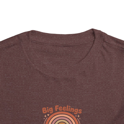 Big Feelings Are Welcome Here Toddler Shirt | Boho Rainbow Emotional Wellness Kids Tee