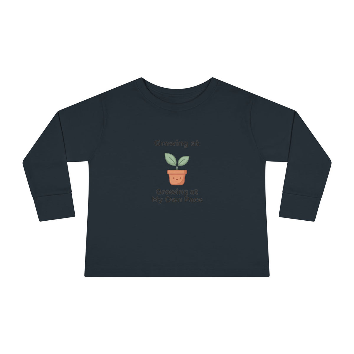 "Growing at My Own Pace" Toddler Long Sleeve Tee — Little Sprout Pot | Uplifted By Design™ Inspirational Kids Shirt