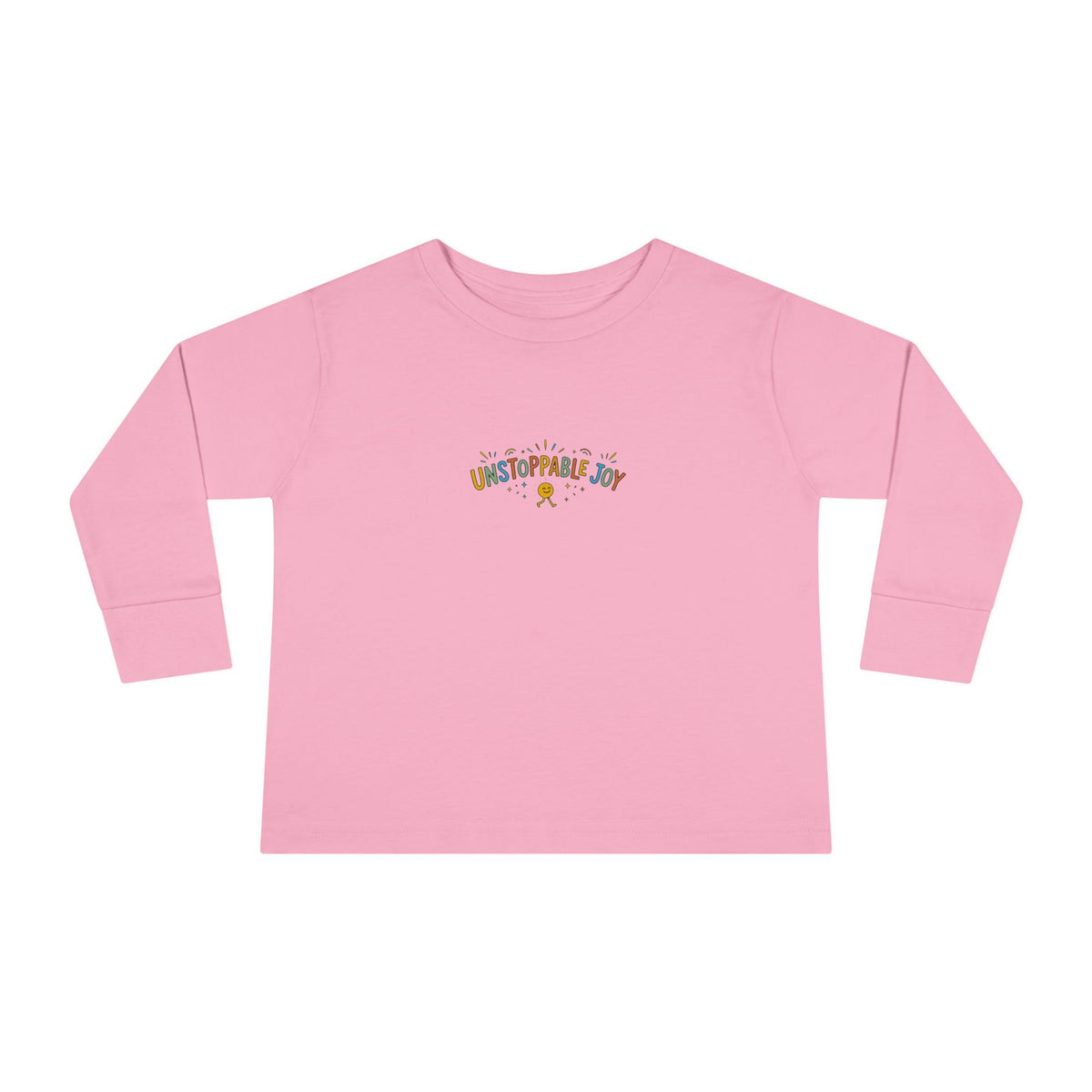 "Unstoppable Joy" Toddler Long Sleeve Tee — Sunny Doodle Lettering | Uplifted By Design™ Cerebral Palsy & Adaptive Movement Shirt