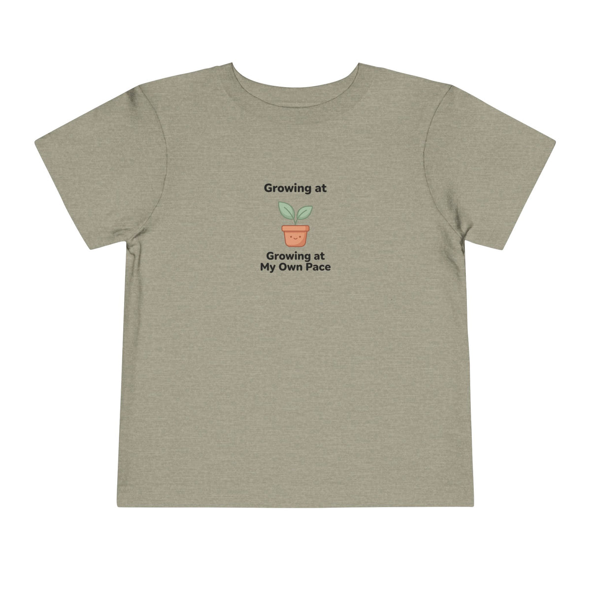 Growing at My Own Pace Toddler Shirt | Potted Plant Positive Affirmation Kids Tee