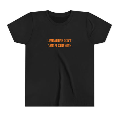 "Limitations Don't Cancel Strength" Cerebral Palsy Awareness Youth Tee | Uplifted By Design
