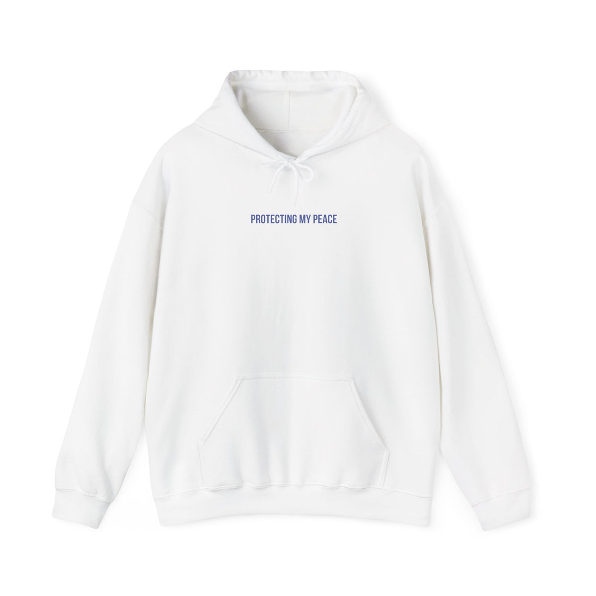"Protecting My Peace" Unisex Hoodie — Minimal Blue Lettering | Uplifted By Design™ Mental Health & Emotional Wellbeing Hoodie