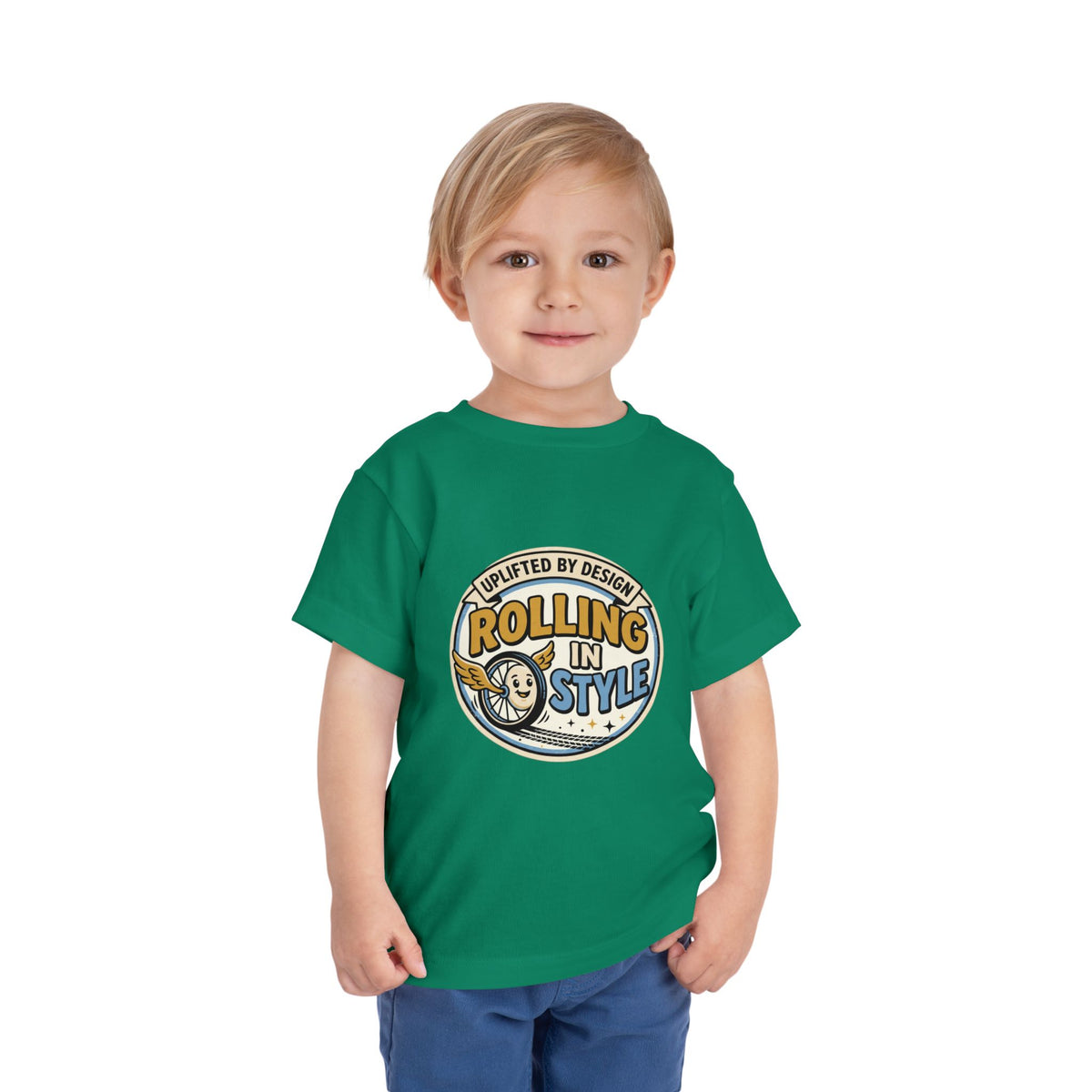 Toddler Tee — "Rolling In Style" Adaptive Mobility Emblem | Cerebral Palsy & Disability Pride Shirt