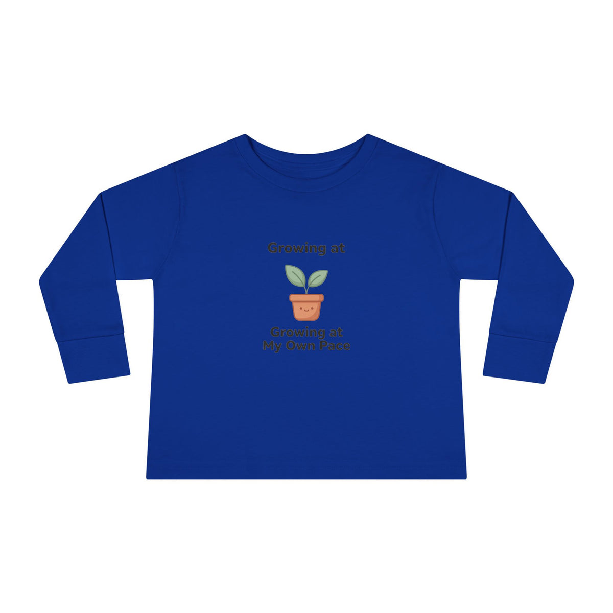 "Growing at My Own Pace" Toddler Long Sleeve Tee — Little Sprout Pot | Uplifted By Design™ Inspirational Kids Shirt