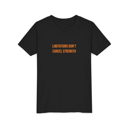 "Limitations Don't Cancel Strength" Cerebral Palsy Awareness Youth Tee | Uplifted By Design