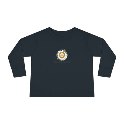 "Rolling, Stepping, Shining" Toddler Long Sleeve Tee — Adaptive Mobility Sun | Uplifted By Design™ Cerebral Palsy & Disability Pride Shirt