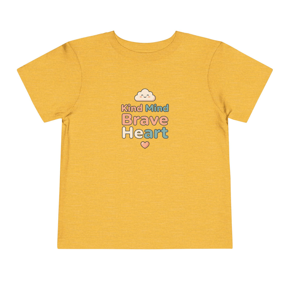 Kind Mind Brave Heart Toddler Shirt | Positive Affirmations Emotional Wellness Kids Tee