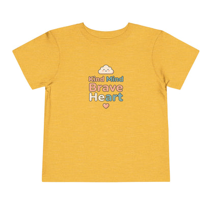 Kind Mind Brave Heart Toddler Shirt | Positive Affirmations Emotional Wellness Kids Tee