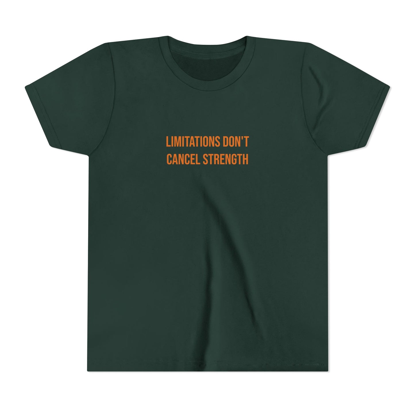 "Limitations Don't Cancel Strength" Cerebral Palsy Awareness Youth Tee | Uplifted By Design