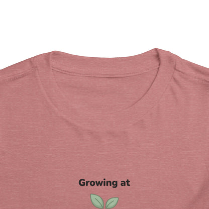 Growing at My Own Pace Toddler Shirt | Potted Plant Positive Affirmation Kids Tee