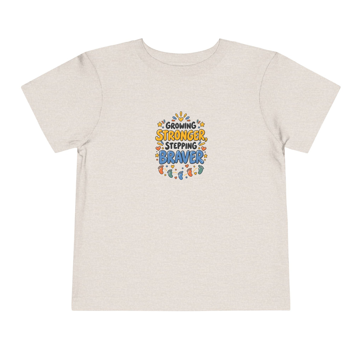 Growing Stronger Stepping Braver Toddler Tee | Uplifted By Design™ Inspirational Kids Shirt