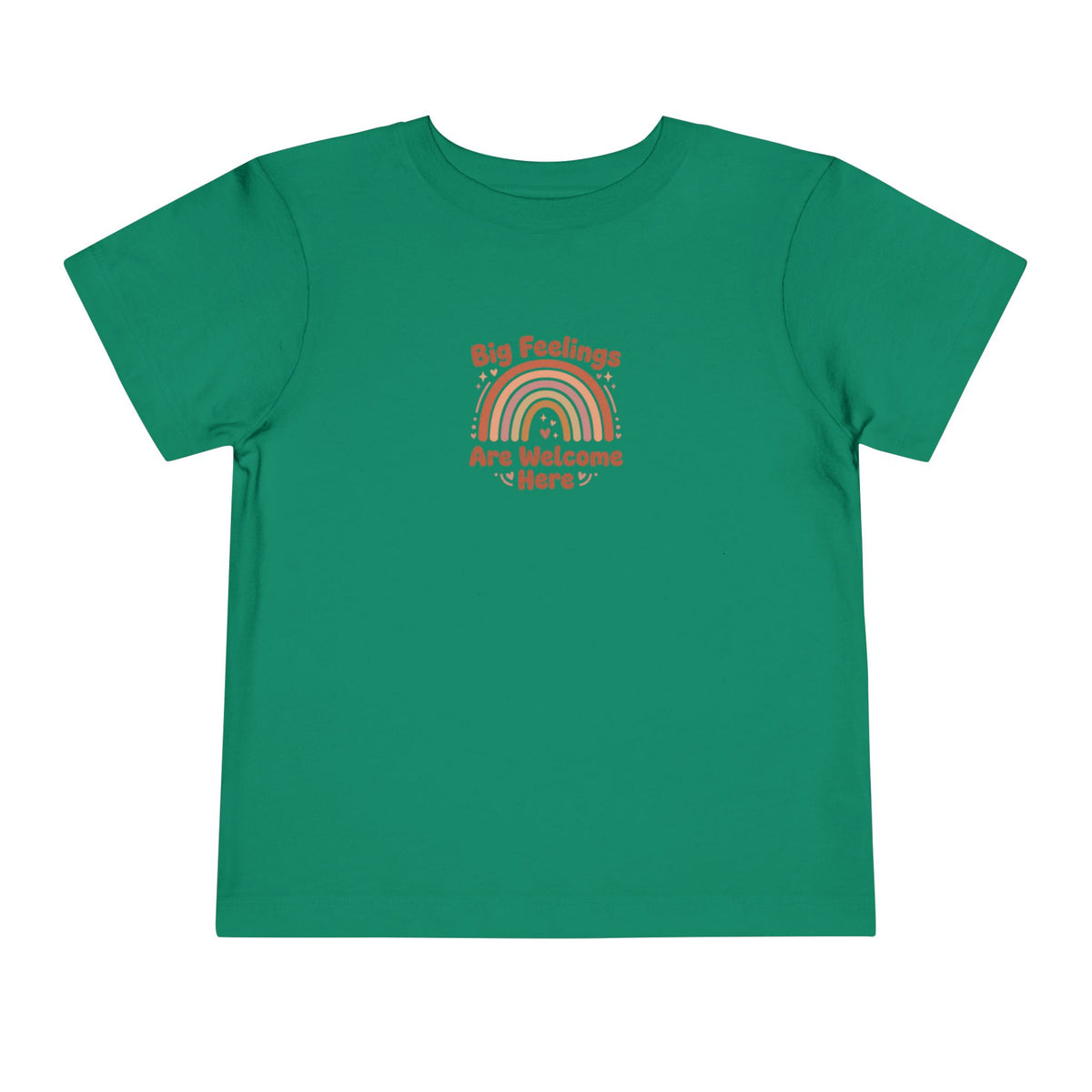 Big Feelings Are Welcome Here Toddler Shirt | Boho Rainbow Emotional Wellness Kids Tee