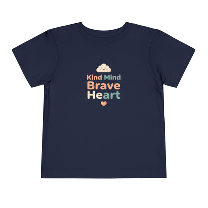 Kind Mind Brave Heart Toddler Shirt | Positive Affirmations Emotional Wellness Kids Tee