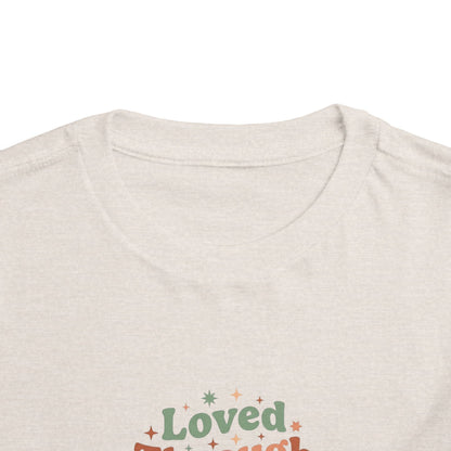 Loved Through Every Feeling Toddler Shirt | Emotional Wellness Sticker Badge Kids Tee