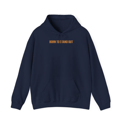 "Born to Stand Out" Unisex Hoodie — Minimal Gold Lettering | Uplifted By Design™ Cerebral Palsy & Adaptive Movement Hoodie