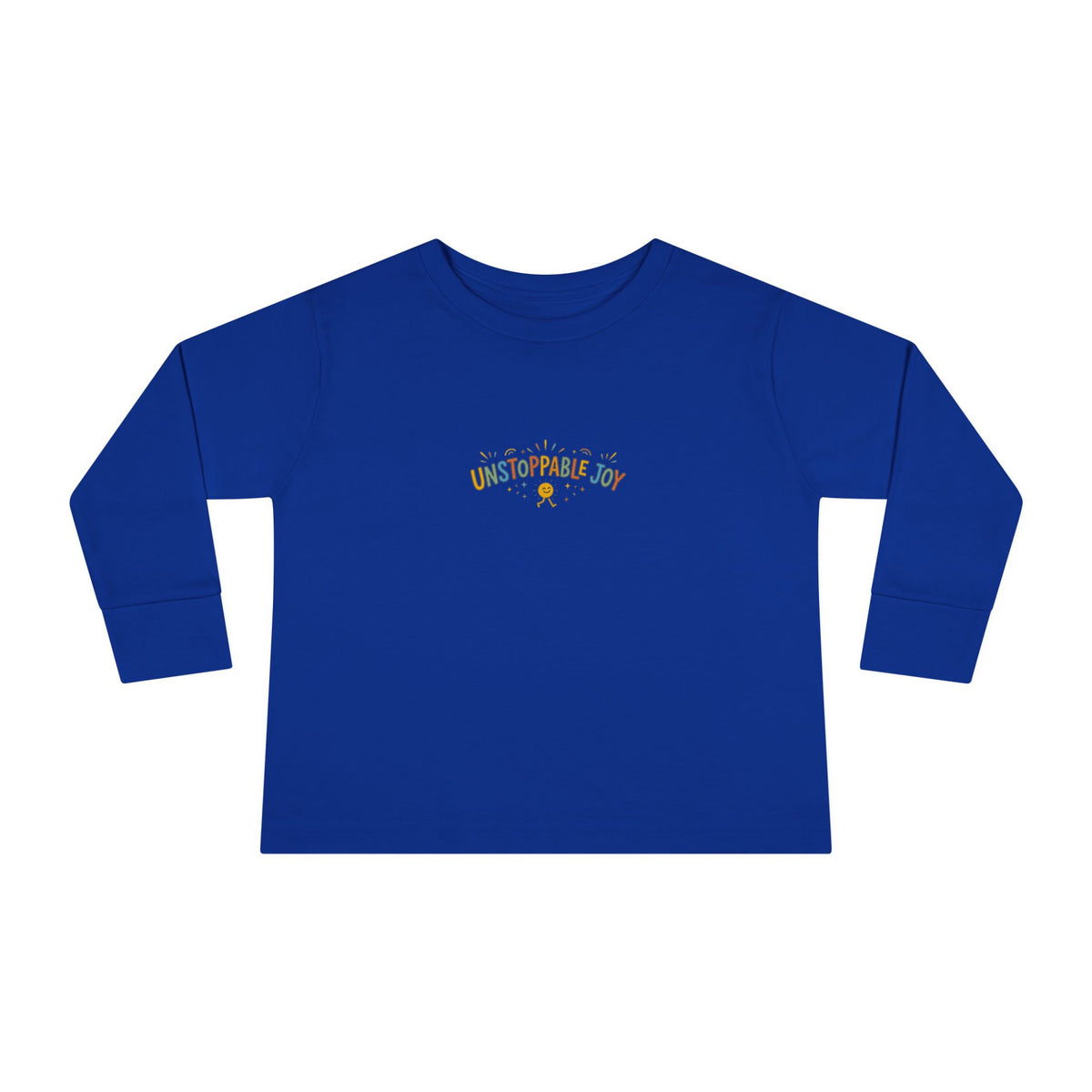"Unstoppable Joy" Toddler Long Sleeve Tee — Sunny Doodle Lettering | Uplifted By Design™ Cerebral Palsy & Adaptive Movement Shirt