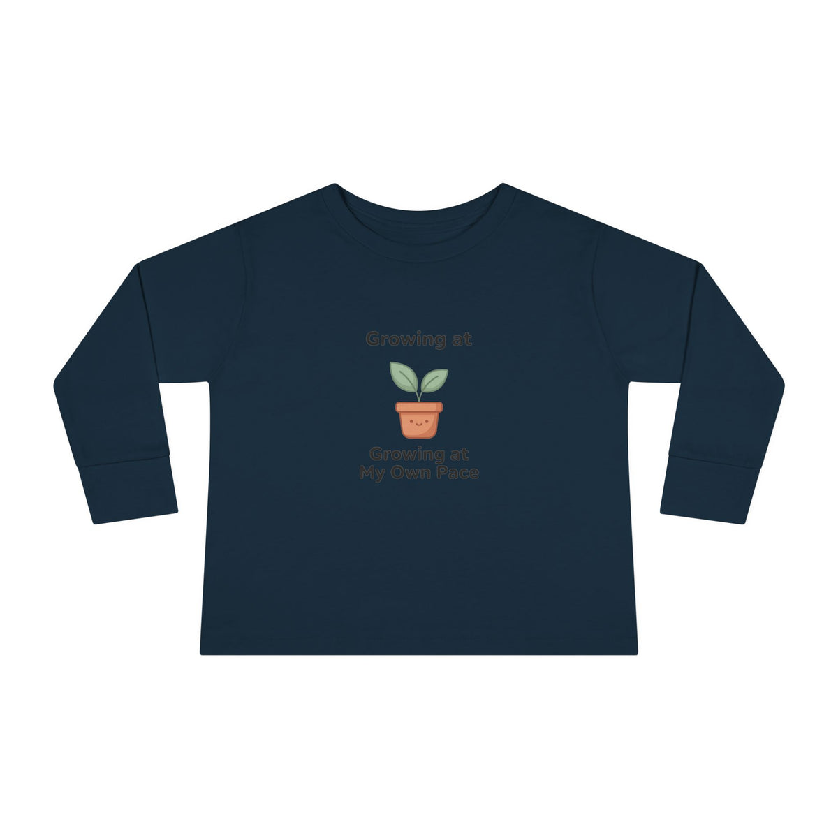 "Growing at My Own Pace" Toddler Long Sleeve Tee — Little Sprout Pot | Uplifted By Design™ Inspirational Kids Shirt