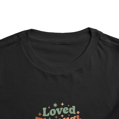 Loved Through Every Feeling Toddler Shirt | Emotional Wellness Sticker Badge Kids Tee
