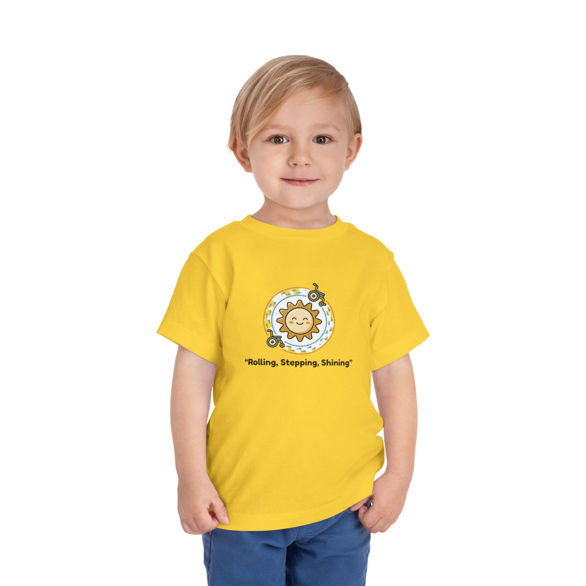 "Rolling, Stepping, Shining" Toddler Graphic Tee | Uplifted By Design™ Cerebral Palsy & Adaptive Movement Shirt