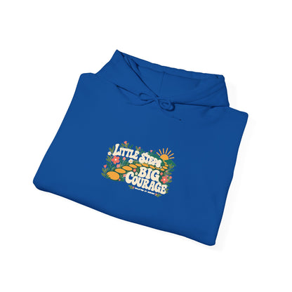 "Little Steps, Big Courage" Unisex Hoodie — Sunrise Path Graphic | Uplifted By Design™ Mental Health & Emotional Wellbeing Hoodie