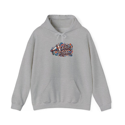 "I’m Loud for a Reason" Unisex Hoodie — Expressive Megaphone & Sound-Wave Graphic | Uplifted By Design™ Autism Acceptance & Sensory Pride Hoodie