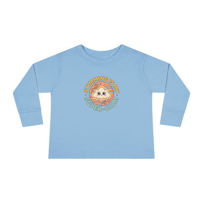 "Stimming Is My Super-Calm" Toddler Long Sleeve Tee — Sensory Affirmation | Uplifted By Design™ Autism Acceptance & Sensory Pride Shirt