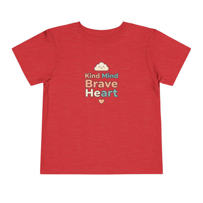 Kind Mind Brave Heart Toddler Shirt | Positive Affirmations Emotional Wellness Kids Tee