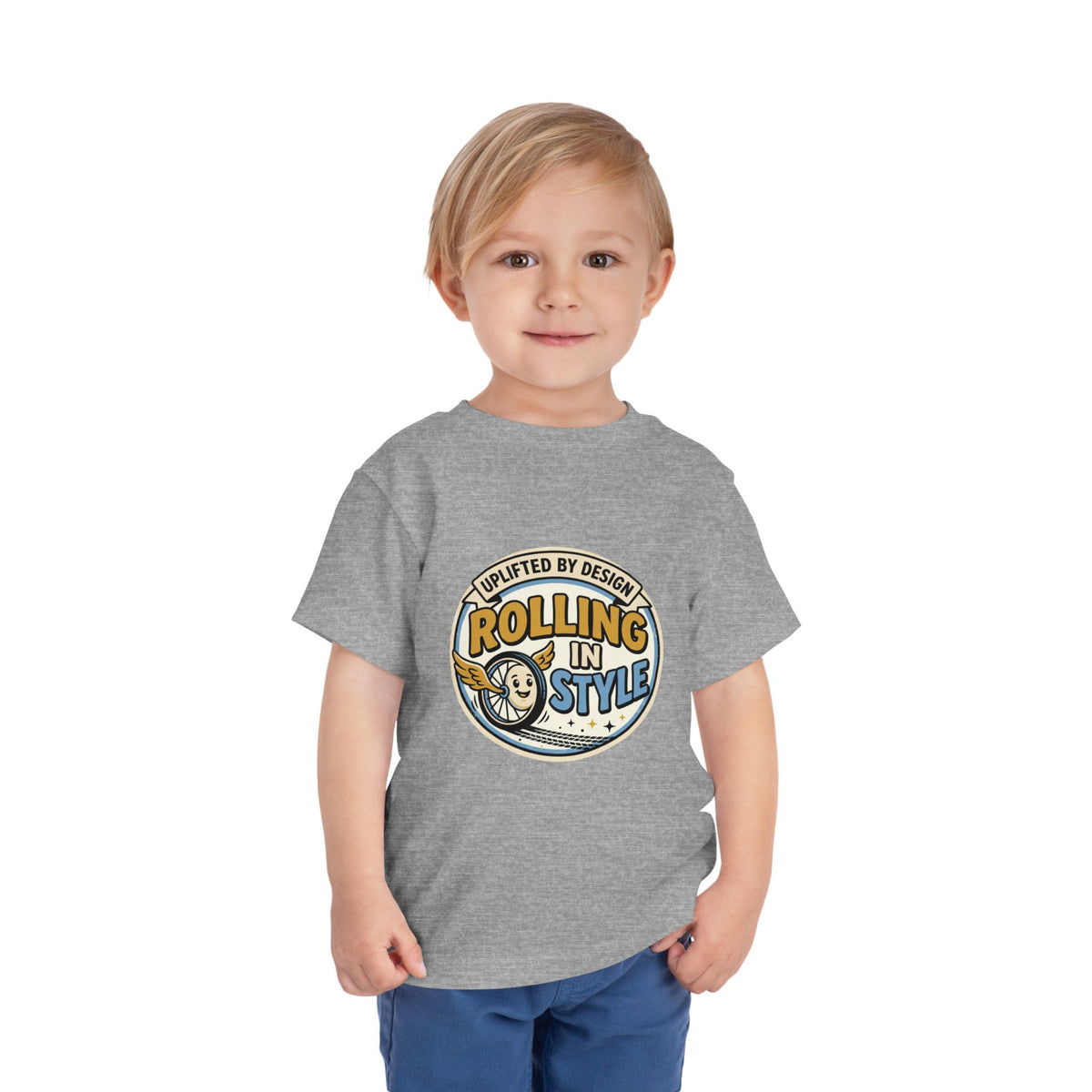 Toddler Tee — "Rolling In Style" Adaptive Mobility Emblem | Cerebral Palsy & Disability Pride Shirt