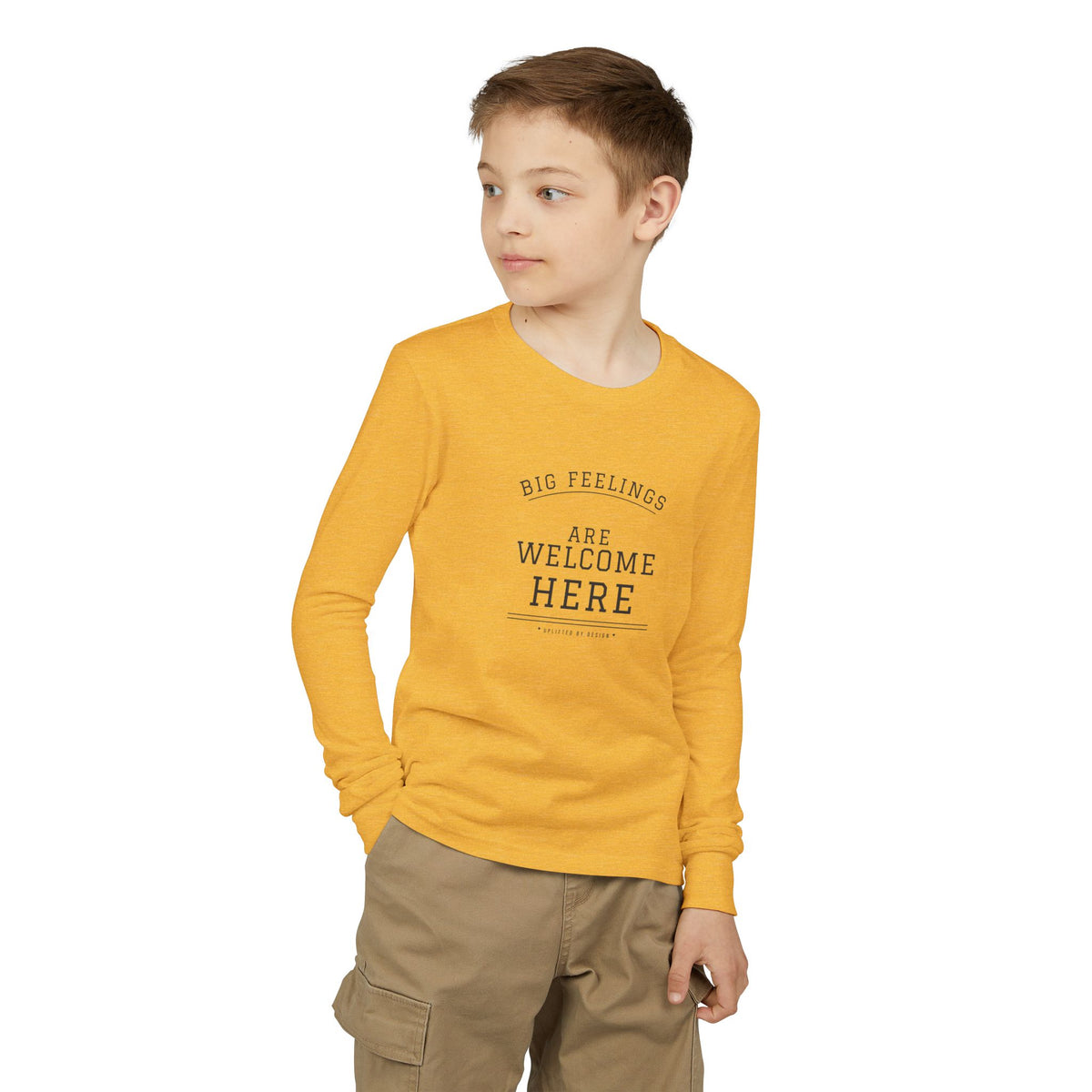 'Big Feelings Are Welcome Here' Youth Long-Sleeve Tee | Uplifted By Design™