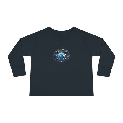 "I Need Space" Toddler Long Sleeve Tee — Cosmic Calm Planet | Uplifted By Design™ Autism Acceptance & Sensory Pride Shirt