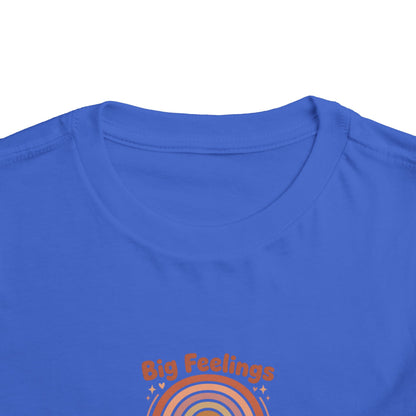 Big Feelings Are Welcome Here Toddler Shirt | Boho Rainbow Emotional Wellness Kids Tee