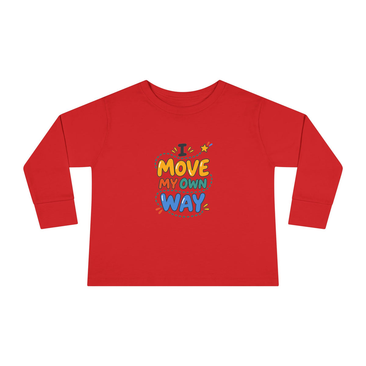 "I Move My Own Way" Toddler Long Sleeve Tee — Bold Movement Quote | Uplifted By Design™ Cerebral Palsy & Adaptive Movement Shirt