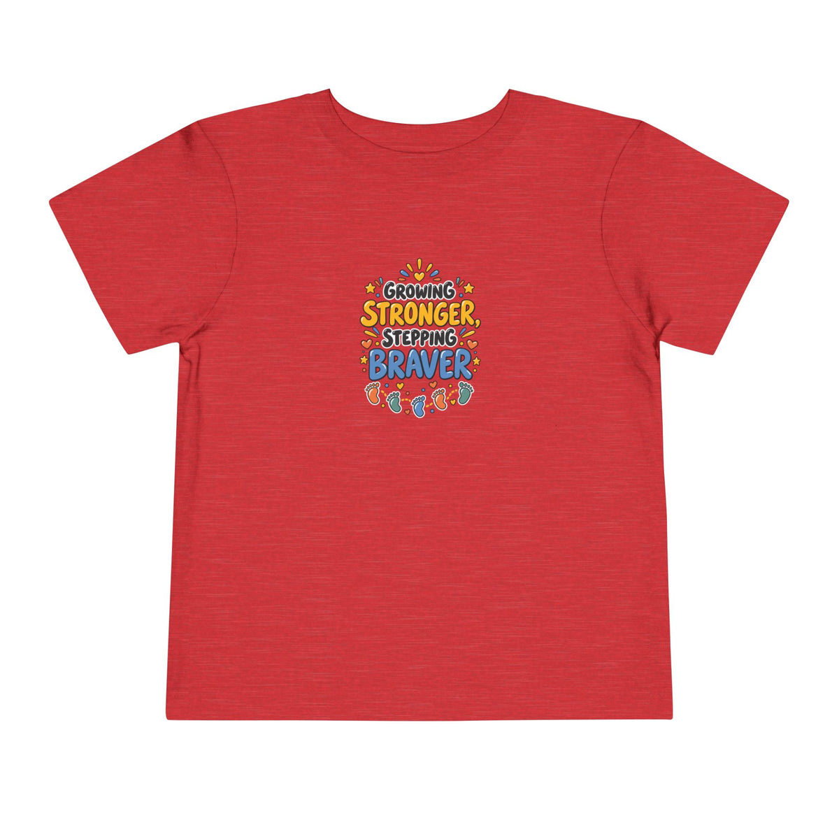 Growing Stronger Stepping Braver Toddler Tee | Uplifted By Design™ Inspirational Kids Shirt