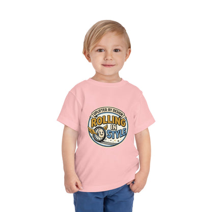 Toddler Tee — "Rolling In Style" Adaptive Mobility Emblem | Cerebral Palsy & Disability Pride Shirt