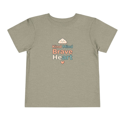 Kind Mind Brave Heart Toddler Shirt | Positive Affirmations Emotional Wellness Kids Tee