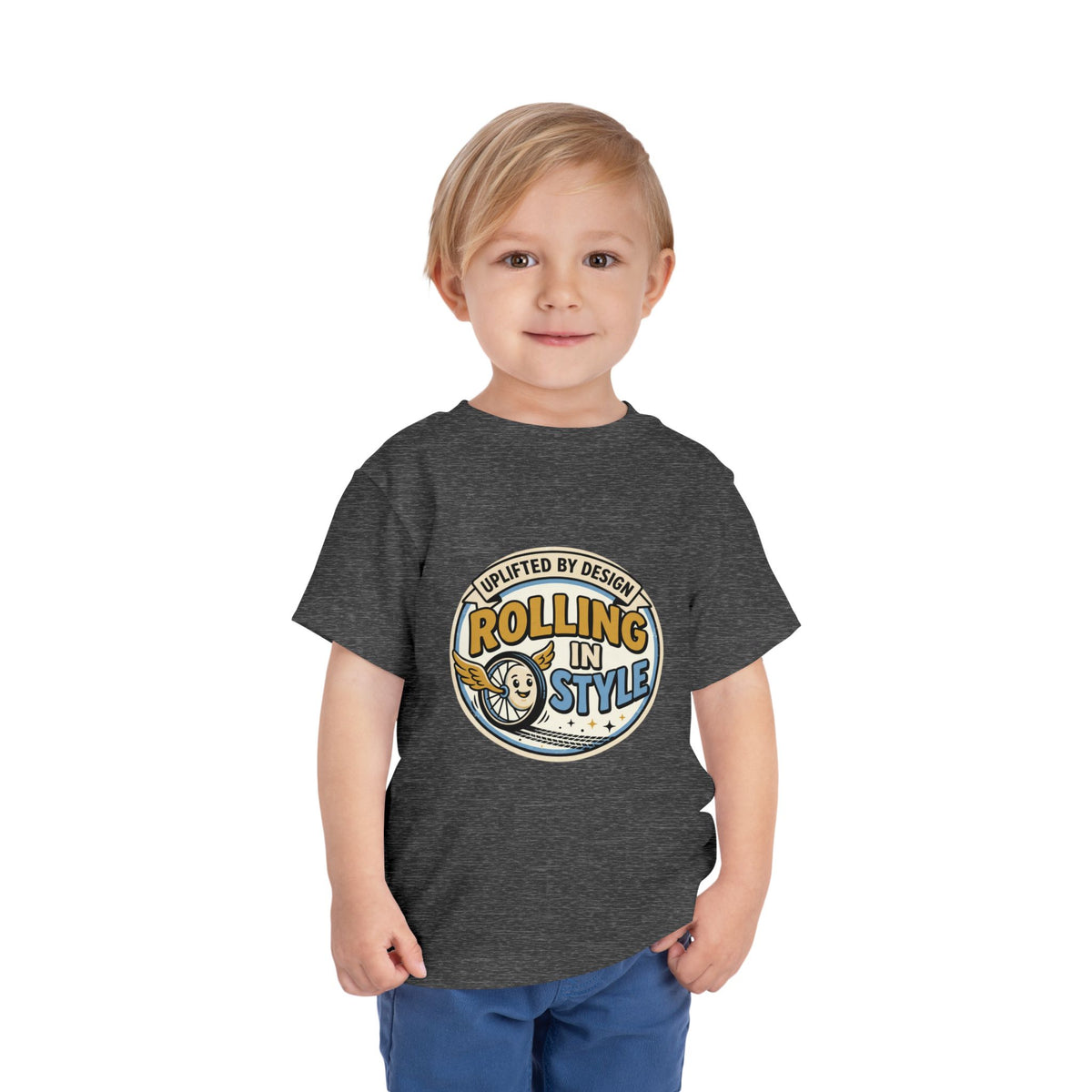 Toddler Tee — "Rolling In Style" Adaptive Mobility Emblem | Cerebral Palsy & Disability Pride Shirt