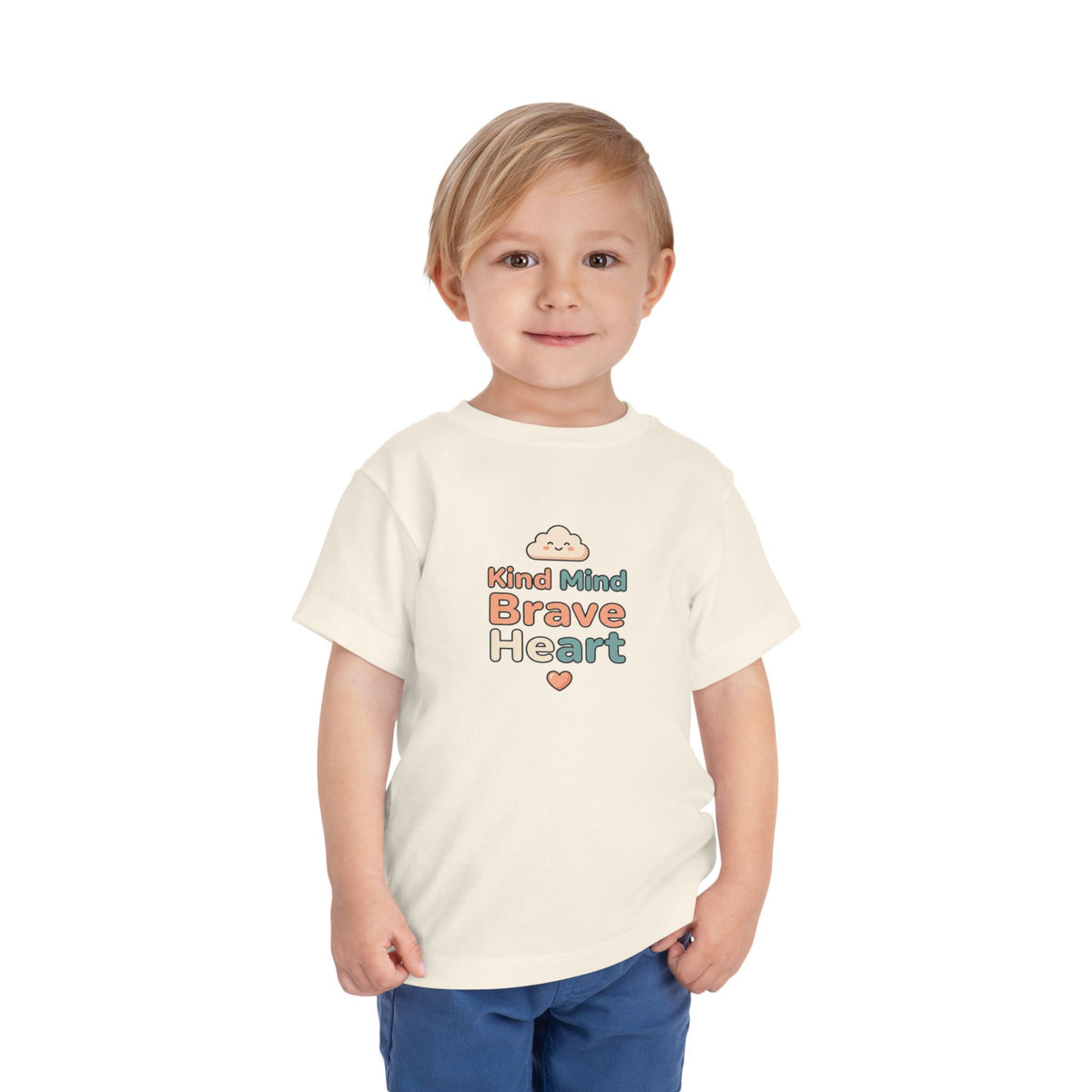 Kind Mind Brave Heart Toddler Shirt | Positive Affirmations Emotional Wellness Kids Tee