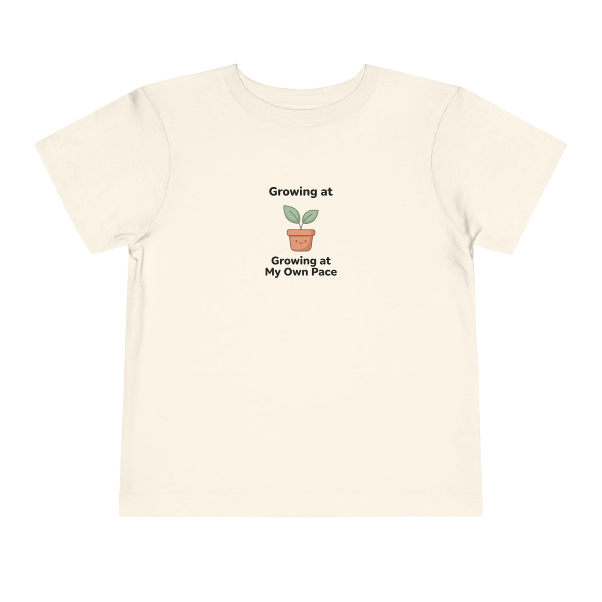 Growing at My Own Pace Toddler Shirt | Potted Plant Positive Affirmation Kids Tee