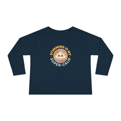 "Stimming Is My Super-Calm" Toddler Long Sleeve Tee — Sensory Affirmation | Uplifted By Design™ Autism Acceptance & Sensory Pride Shirt