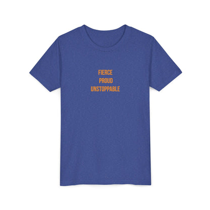 "Fierce Proud Unstoppable" Cerebral Palsy Awareness Youth Tee | Uplifted By Design