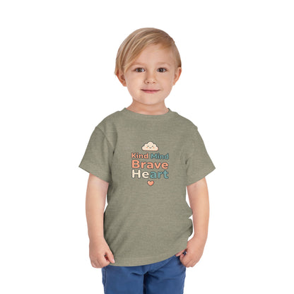 Kind Mind Brave Heart Toddler Shirt | Positive Affirmations Emotional Wellness Kids Tee