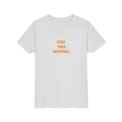 "Fierce Proud Unstoppable" Cerebral Palsy Awareness Youth Tee | Uplifted By Design