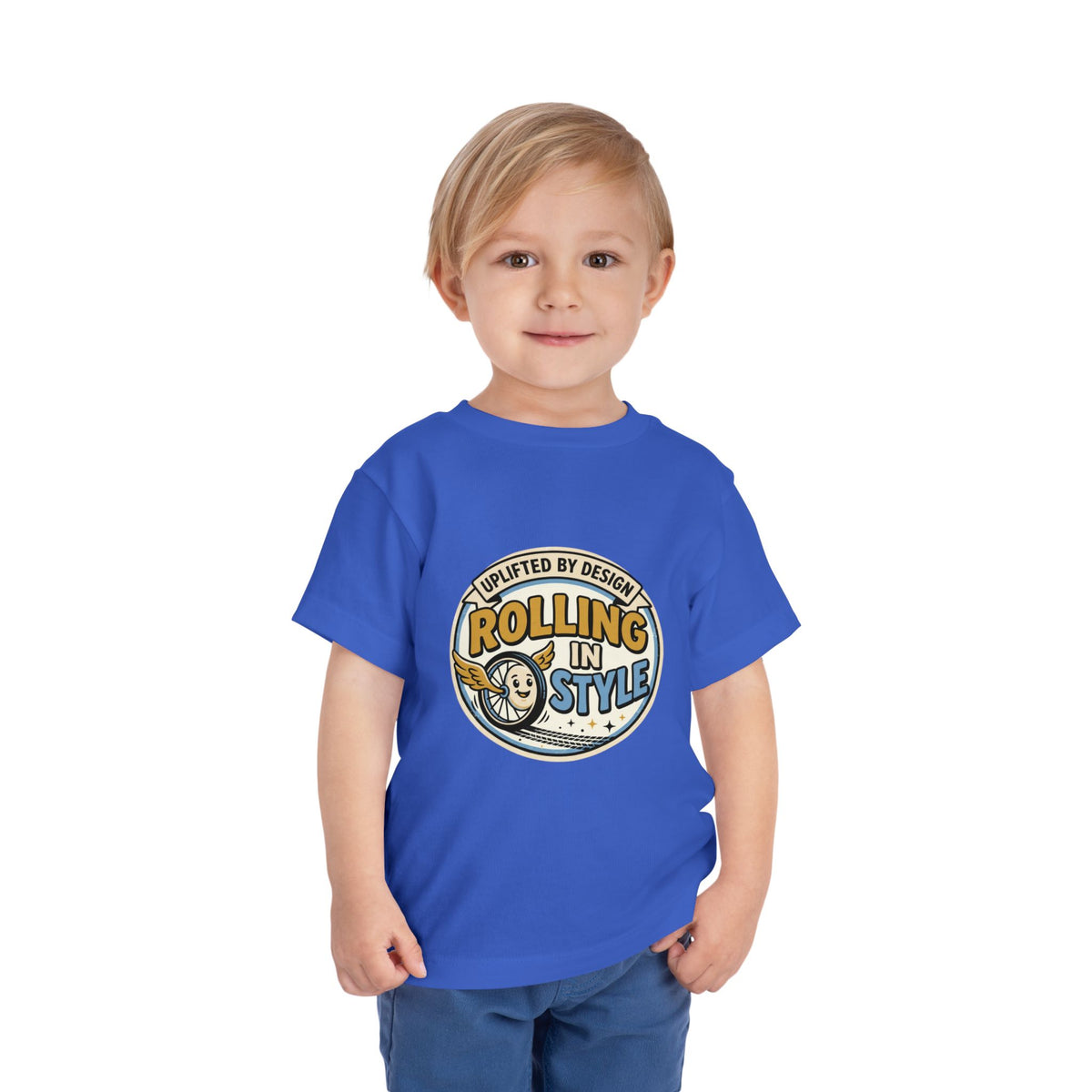 Toddler Tee — "Rolling In Style" Adaptive Mobility Emblem | Cerebral Palsy & Disability Pride Shirt
